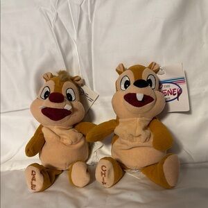 Disney Vintage Chip and Dale Plush Set - Tan and Brown